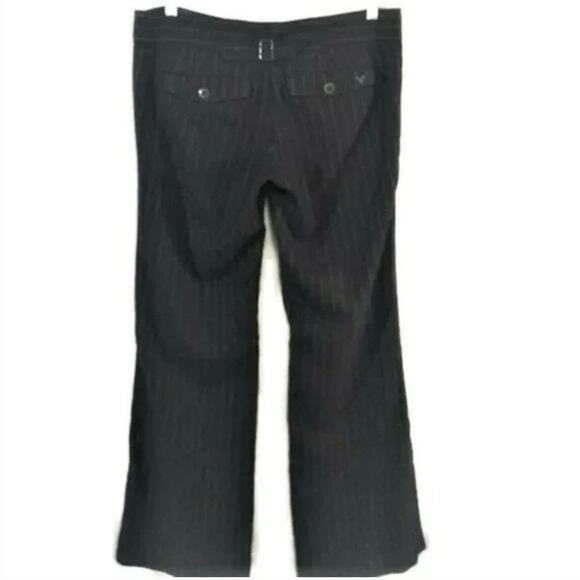 American Eagle elegant wide leg pinstripe tuxedo pants Women's Size 4 Wool Blend - Picture 4 of 10